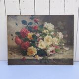 Oil on canvas, bouquet of flowers, signed Blondel.