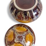 Mid-Century Vallauris Ceramic Box with Earthy Glaze, France, 1950s