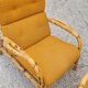 Living room sofa, 2 armchairs and a vintage rattan coffee table from the 1950s.