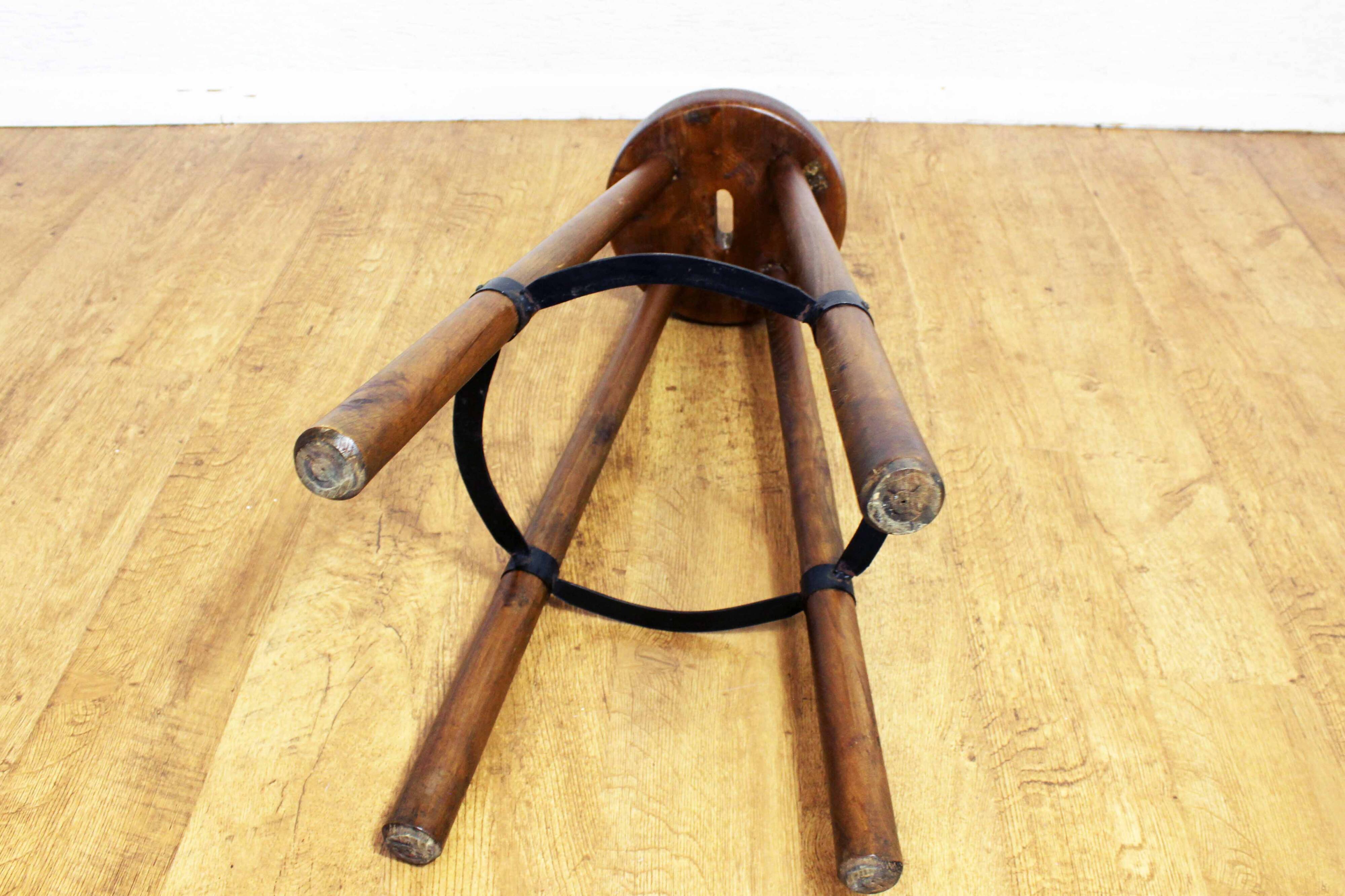 High stool in solid wood