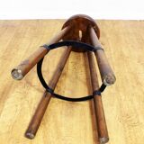 High stool in solid wood