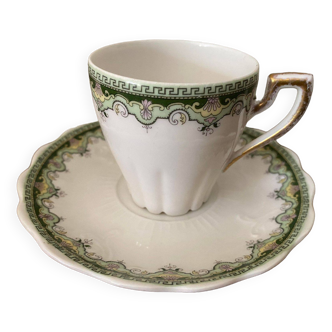 Green decorative cup Limoge porcelain
