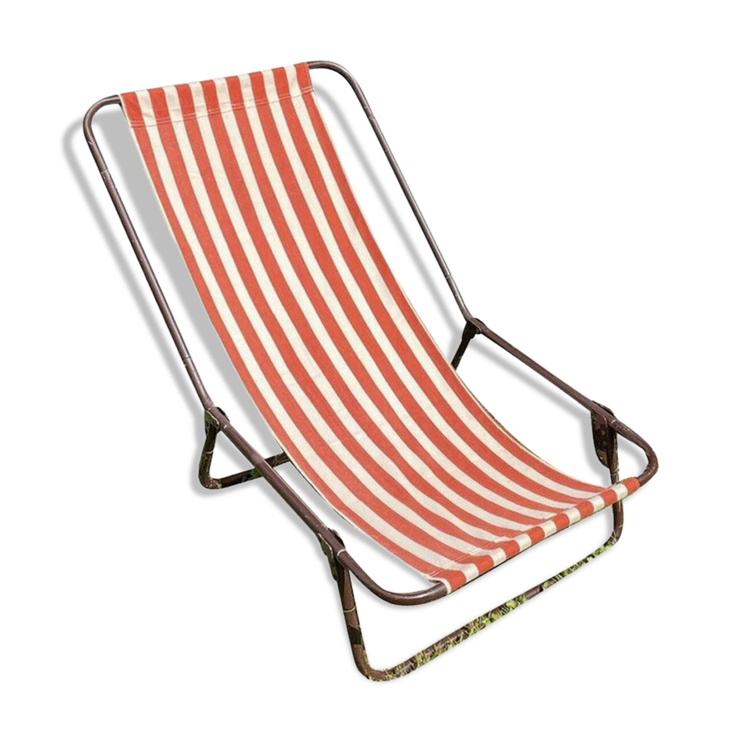 Vintage foldable nomadic deckchair