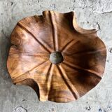 Small pendant light in corrugated teak leaf (Small D:30 H:20)