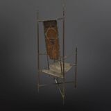 Copper and brass throne chair by Cor de Ree, Netherlands 1990