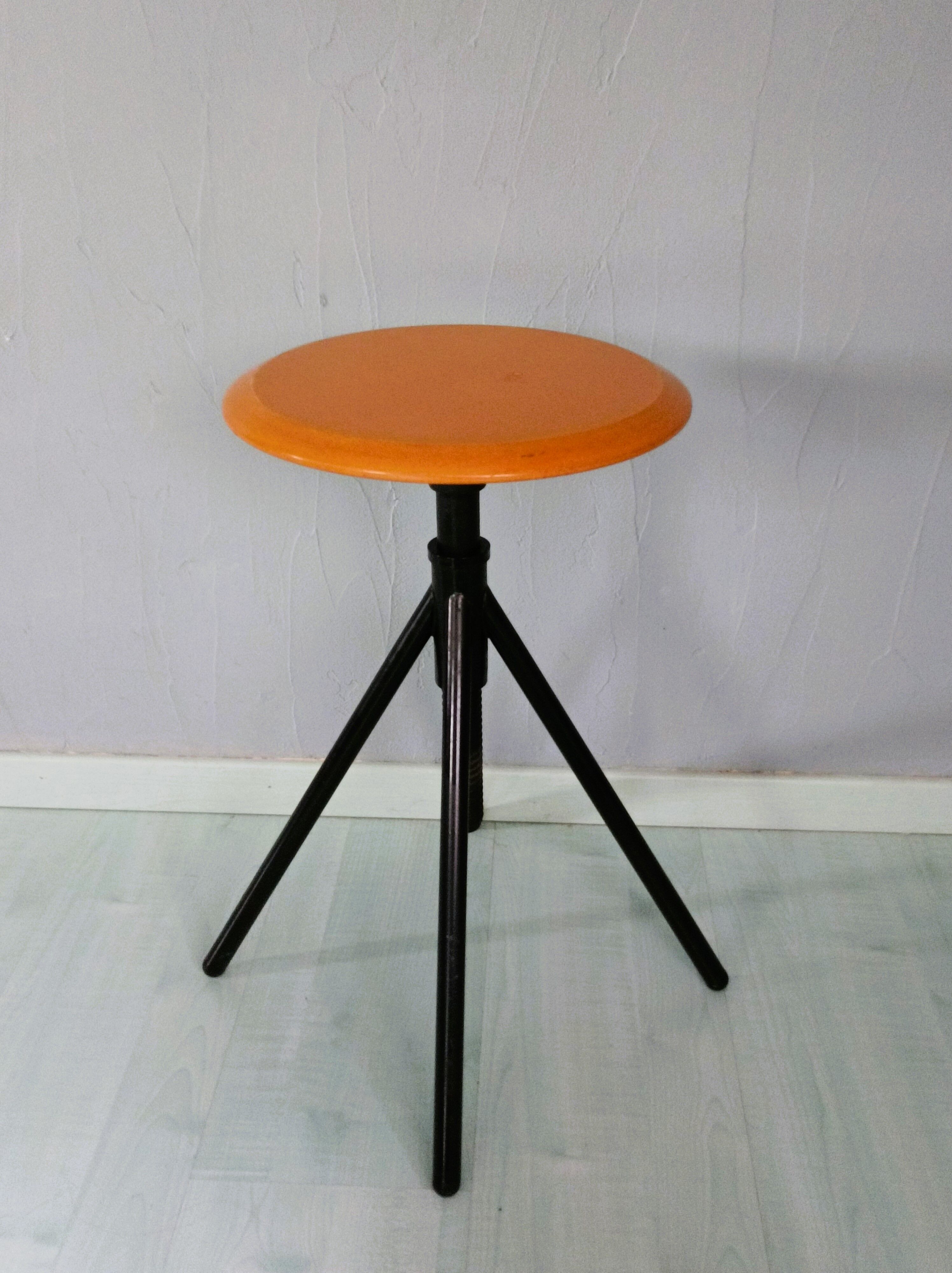 Orange screw stool