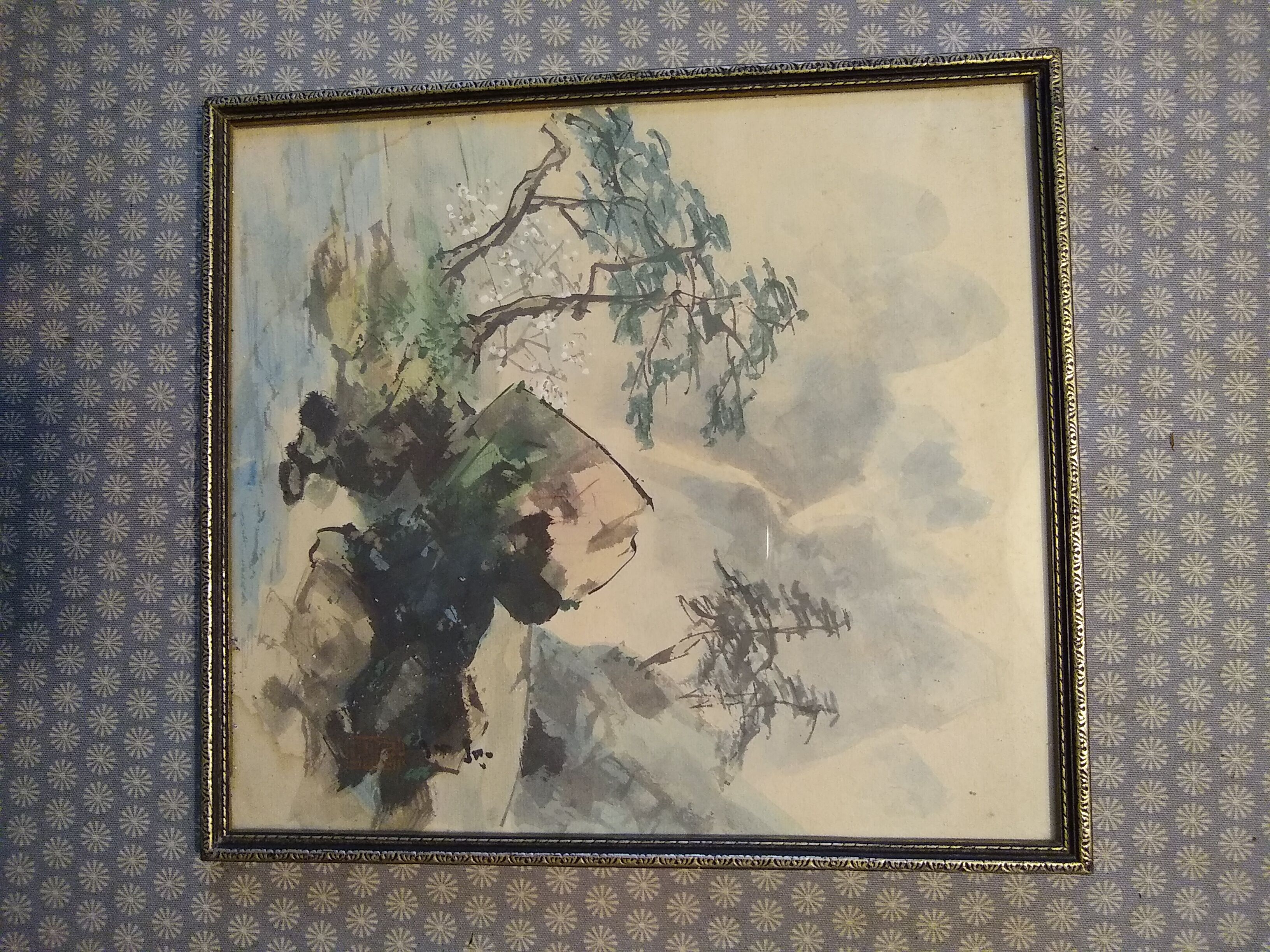 Signed Japanese watercolor