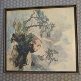 Signed Japanese watercolor