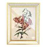 Antique gilt metal frame with flower engraving