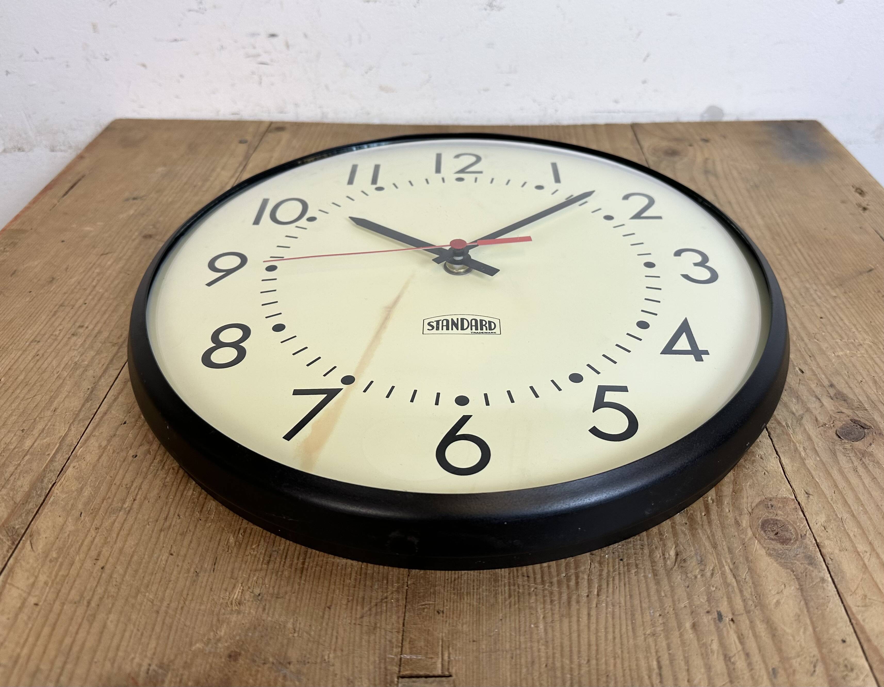 Vintage school wall clock from standard electric, 1980s