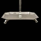 Serviteur muet à trois étages en métal argenté – élégance des années 1950