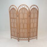 Italian rattan and wicker room divider 1960s