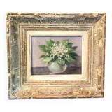 Charming old painting: Bouquet of lily of the valley