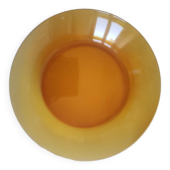 round amber dish from the Duralex brand