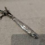 Silver-plated metal leg of lamb handle in art nouveau style