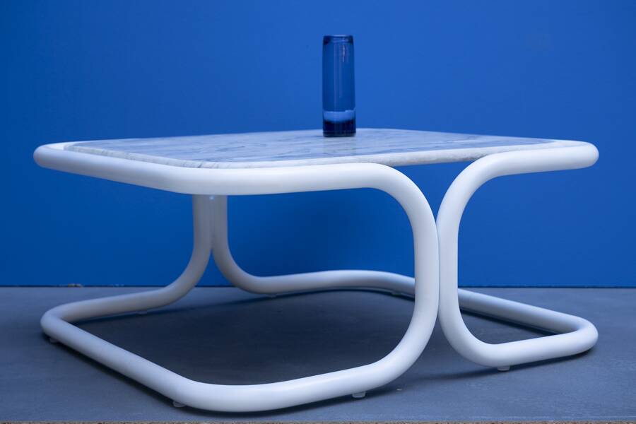 Vintage metal and marble coffee table