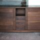 Enfilade Reconstruction René Gabriel. vintage wooden sideboard