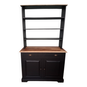 Buffet dresser bookcase chest of drawers black teak wood industrial Scandinavian baroque countryside