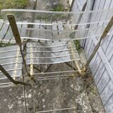4 folding chairs garden style gilded metal structure and plexiglass slats