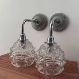 Pair of chrome wall lights