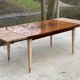 Scandinavian extendable dining table in wood and beautiful lacquered marquetry 230cm