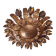 Large mid-century sunburst ceiling lamp, gilded metal with floral motif, 1950s