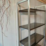 Stainless steel and smoked glass shelf