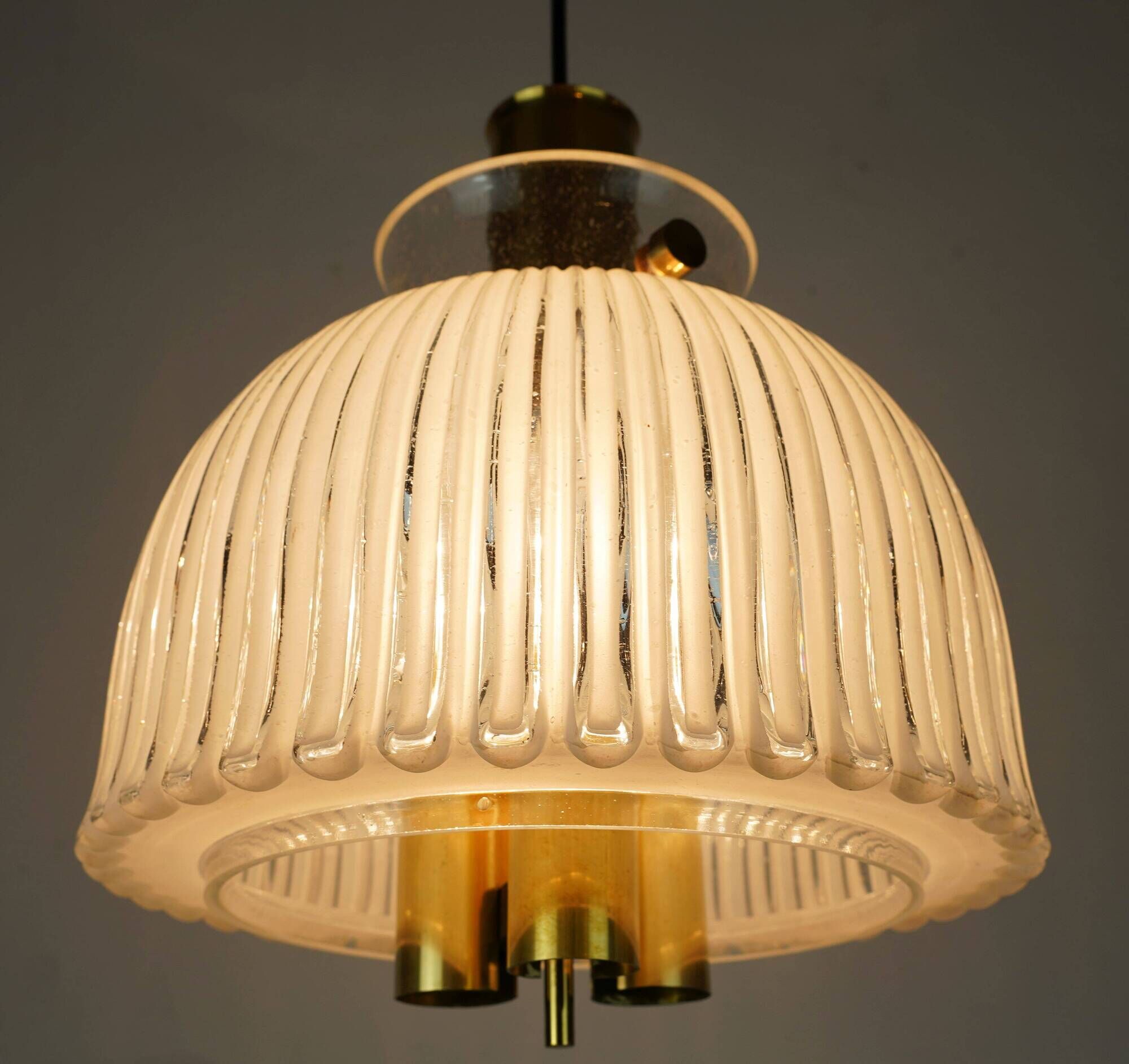 limburg mid century PENDANT LIGHT model P 239 a 4168 glass and brass 1960s
