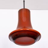Dark red glass pendant light by Viktor Berndt for Flygsfors Sweden 1960s
