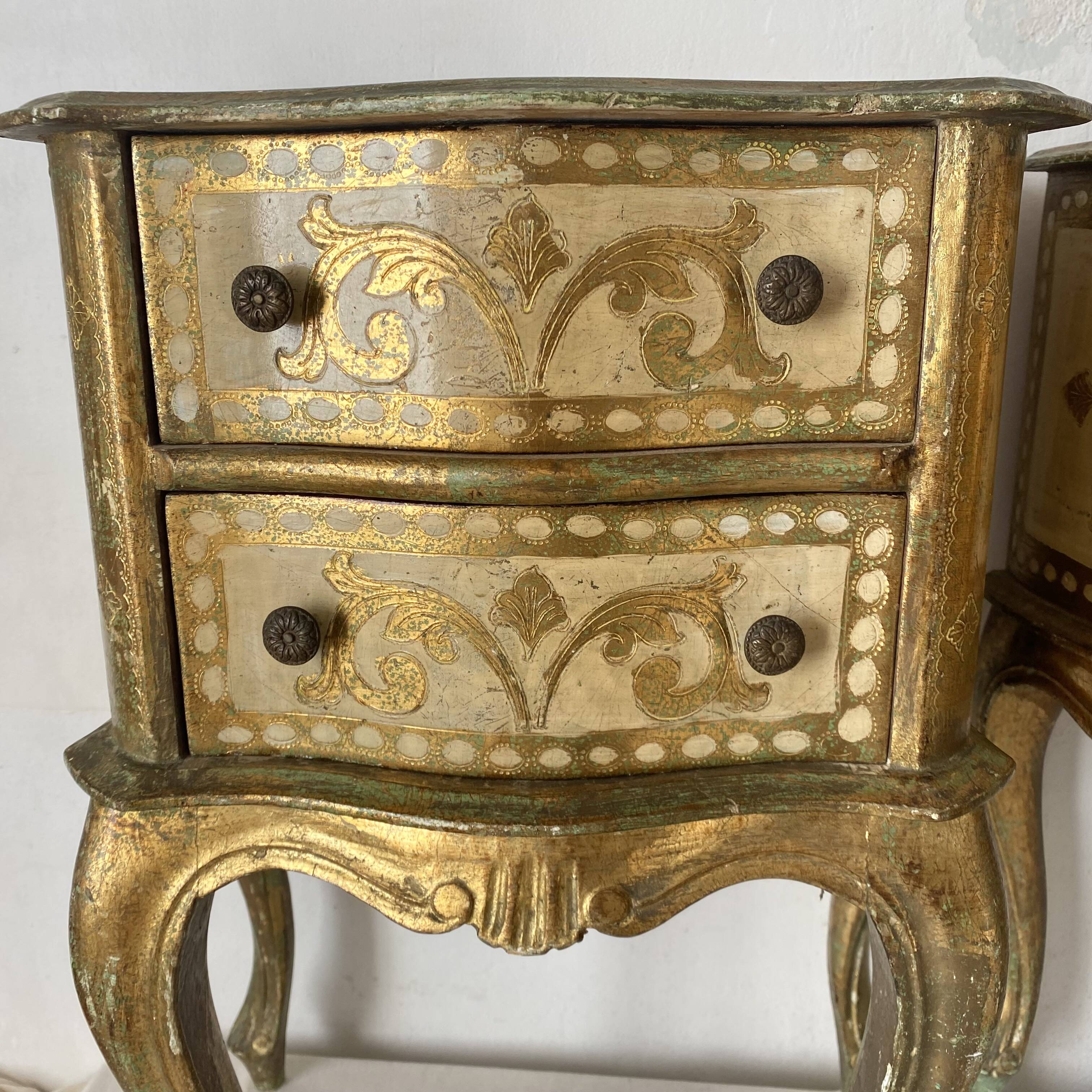 Pair of Italian Venetian-style bedside tables