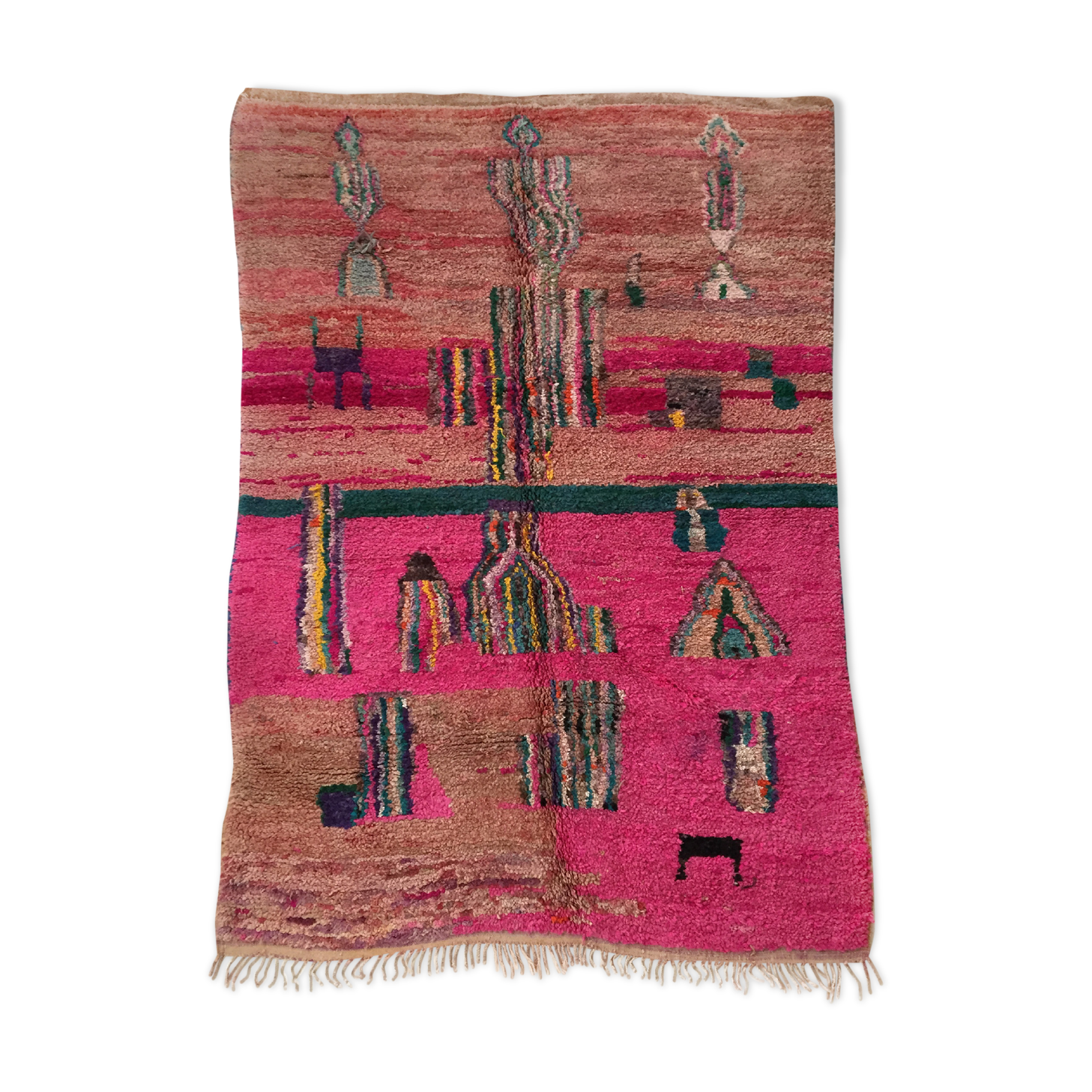 Moroccan Berber carpet Boujaad with colorful patterns 252x168m