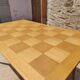 Table en placage chêne damier pied en épingle des année 70
