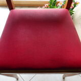 Pair of bridge chairs in red skai
