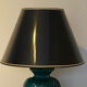 Table lamp in green lacquered porcelain, Italy 70s