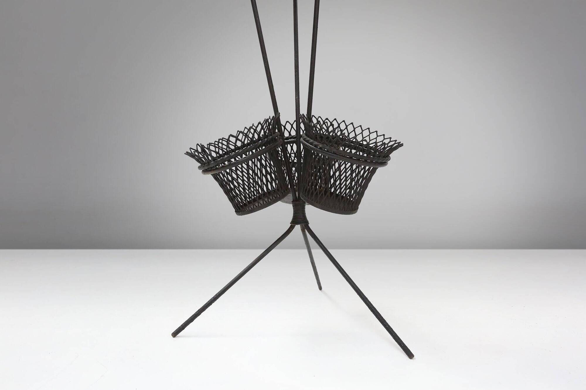Mid-Century Metal Plant Rack by Mathieu Matégot, France, 1950s