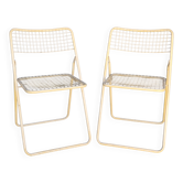 PAIRE DE CHAISES VINTAGE PLIANTES  TED NET PAR Niels Gammelgaard