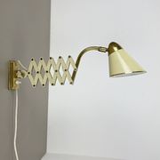 Original brass and metal scissors wall light by SIS Leuchten, Germany, 1950s.