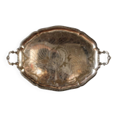 Large silver-plated serving tray, late 19th century.