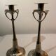 Art nouveau candle sticks, Kurtz Edel Tin