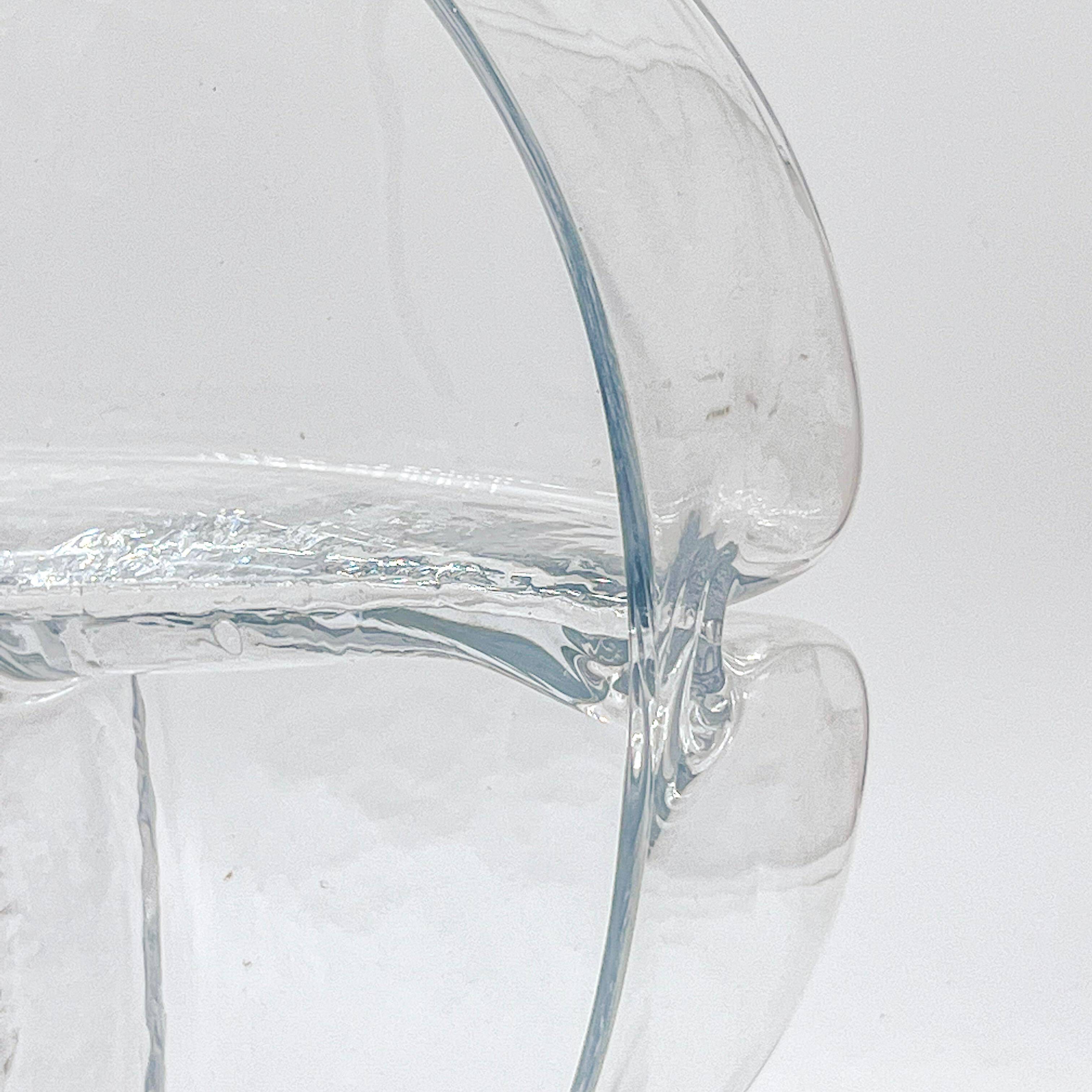 Vintage Italian "Membrane" Valet Tray in Clear Murano Glass by Toni Zuccheri