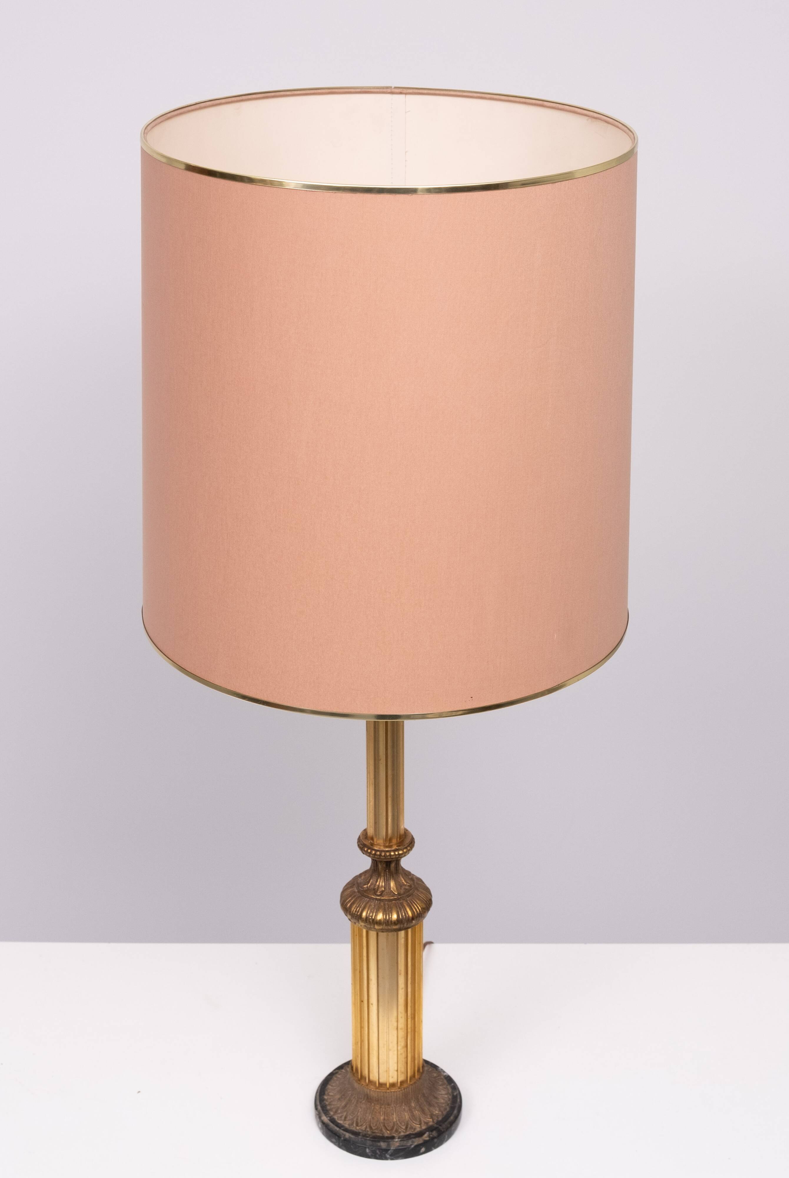 Hollywood Regency Gilded Brass Table lamp 1970s France