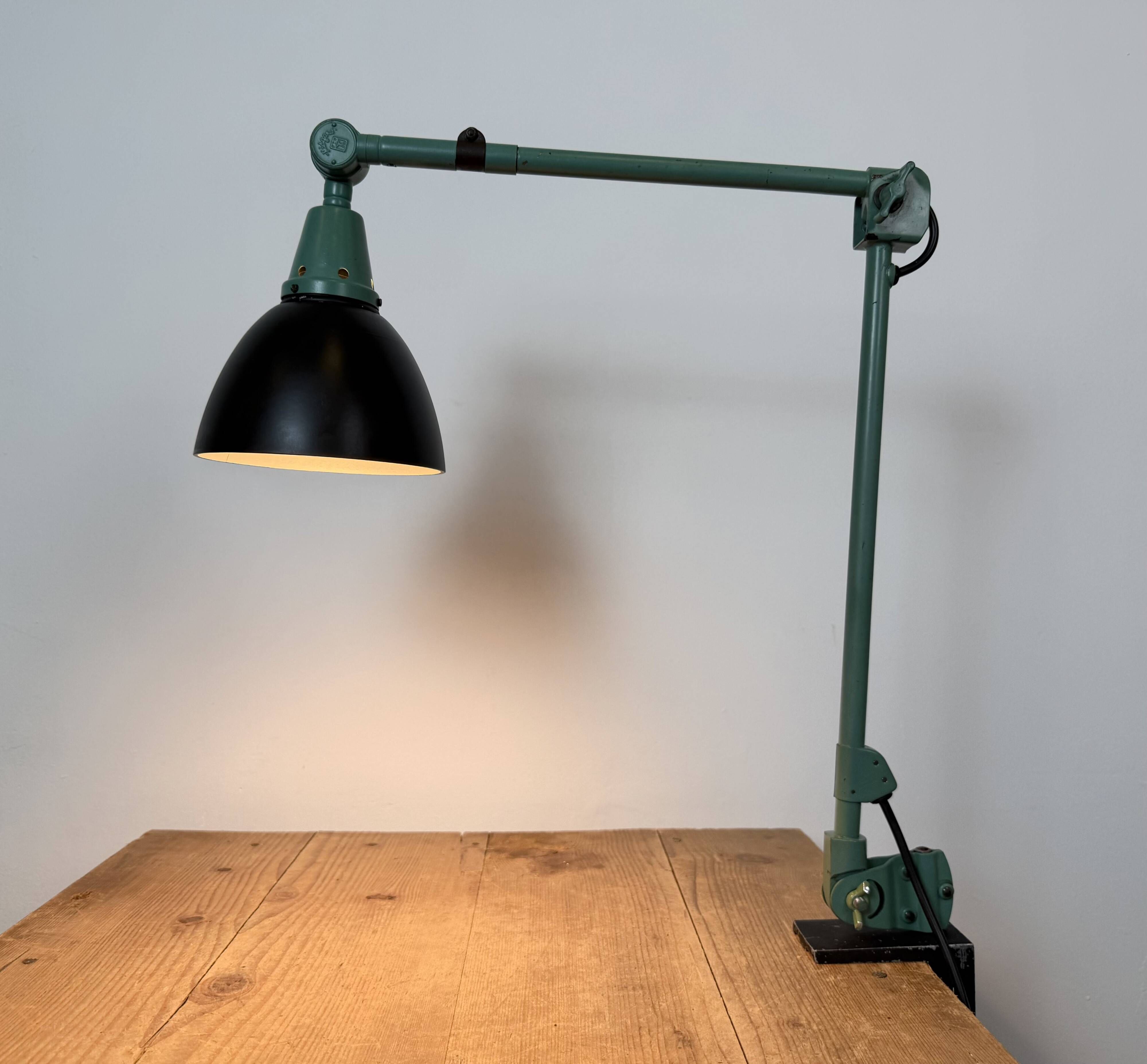 Green Industrial Workshop Desk Lamp by Curt Fischer for Midgard, 1950s