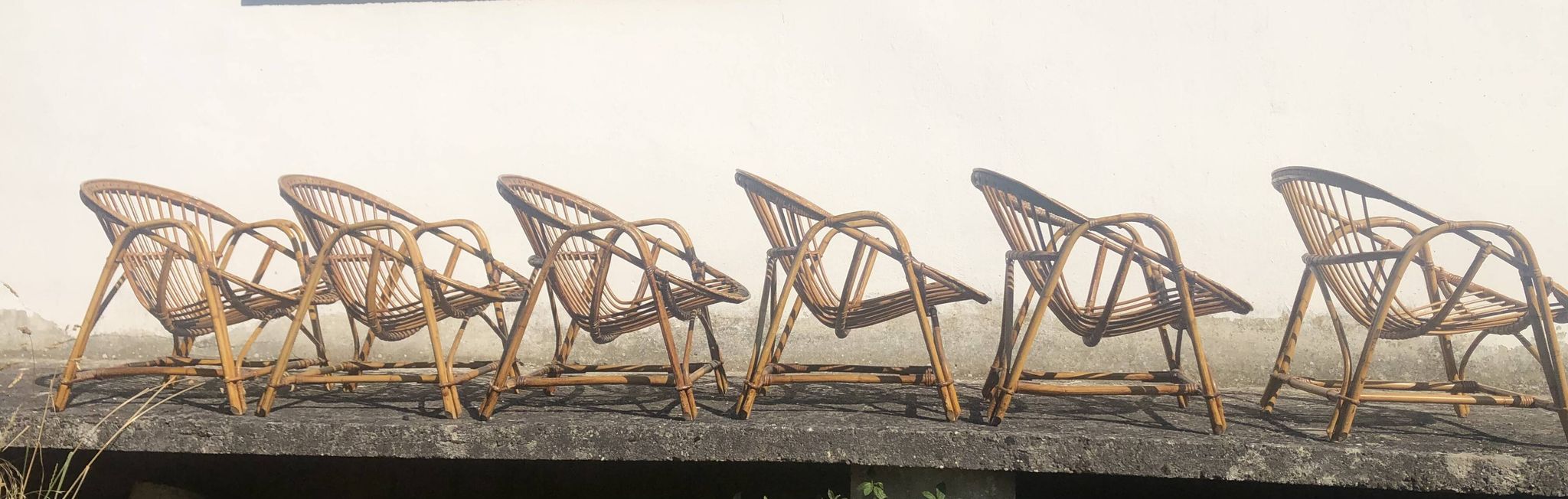 Vintage 1960s bamboo rattan chairs
