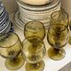 6 stemmed glasses in green blown glass