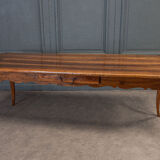 Farmhouse table walnut legs deer early nineteenth 1 drawer 208 cm