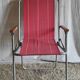 Vintage folding chair in metal and bayadère canvas - 1960s