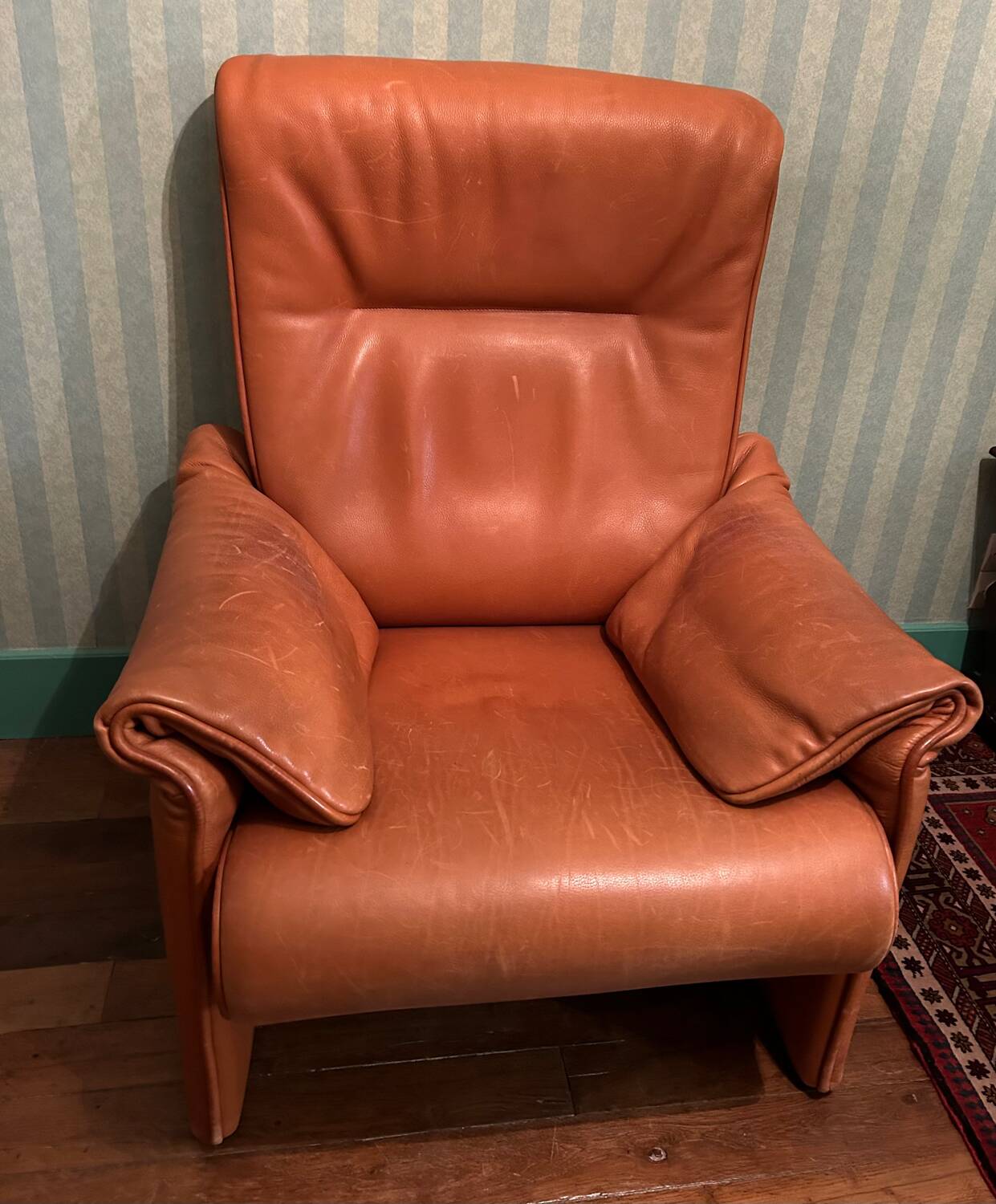 De Sede tan leather rocking chair
