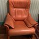 Fauteuil basculant  en cuir fauve De Sede