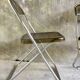Pair of folding plexiglass and chrome metal chairs - space-age design 1970