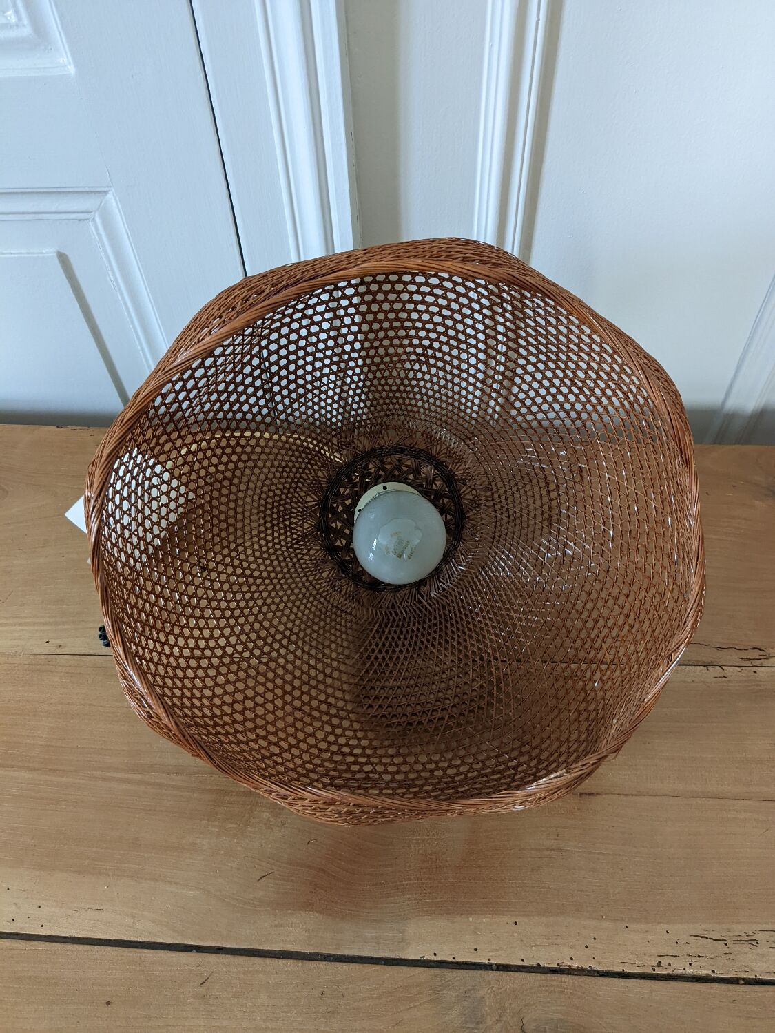 Vintage wicker pendant lamp